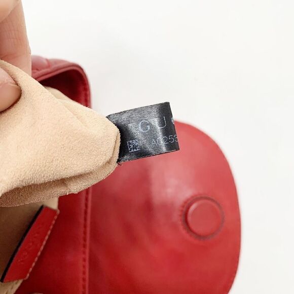 Gucci Marmont Metallasse Quilted Chevron Leather Drawstring Backpack Mini GG Red - Picture 16 of 16